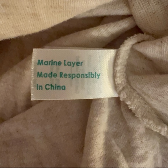 Marine Layer Varsity Raglan Sweatshirt Pink Burgundy Oatmeal Colorblock M Soft! - Picture 8 of 9